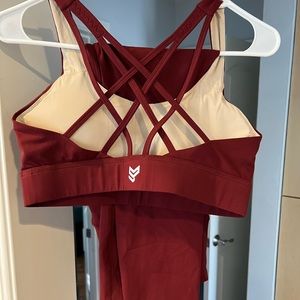 Strong Physiquez Sangria Legging and Bra Set